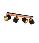 Reflektory sufitowe - TRIO TOMMY Reflektor E14 4x28W Ściemnialna drewno R81334030 - product 1