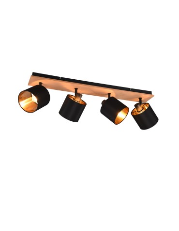 TRIO TOMMY Reflektor E14 4x28W Ściemnialna drewno R81334030
