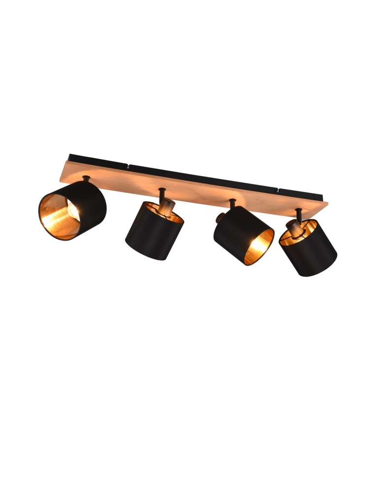Reflektory sufitowe - TRIO TOMMY Reflektor E14 4x28W Ściemnialna drewno R81334030 - produkt kolory-swiatla.pl 1