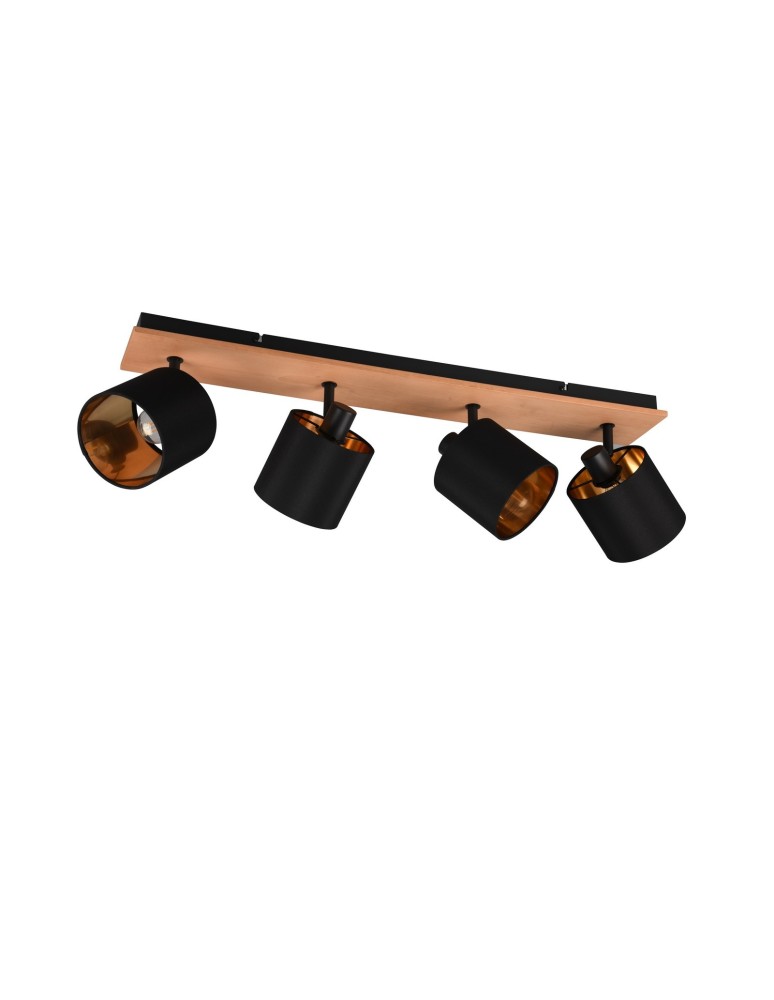 TRIO TOMMY Reflektor E14 4x28W Ściemnialna drewno R81334030