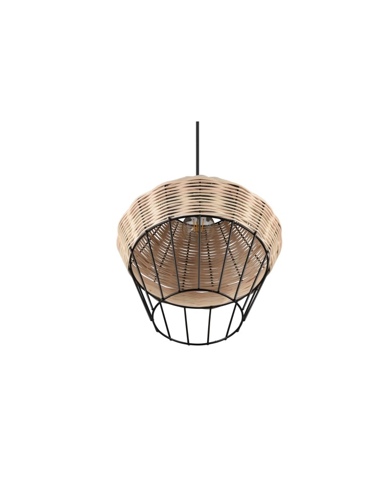 TRIO BORKA Wisząca E27 1x40W Ściemnialna drewno R31261936