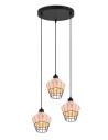 TRIO BORKA Wisząca E27 3x40W Ściemnialna drewno R31263336