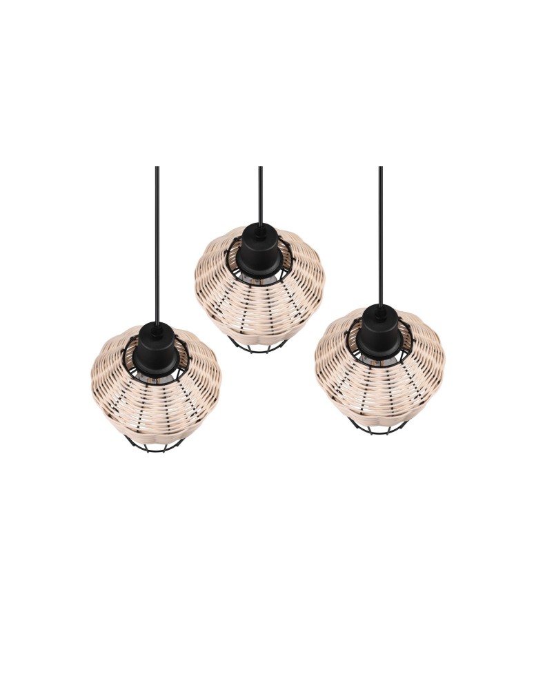 TRIO BORKA Wisząca E27 3x40W Ściemnialna drewno R31263336