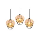 Lampy wiszące potrójne - TRIO BORKA Wisząca E27 3x40W Ściemnialna drewno R31263336 - product 3