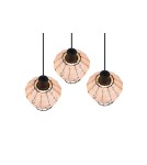 Lampy wiszące potrójne - TRIO BORKA Wisząca E27 3x40W Ściemnialna drewno R31263336 - product 5