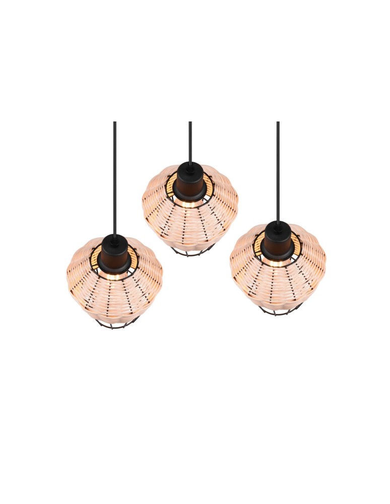 TRIO BORKA Wisząca E27 3x40W Ściemnialna drewno R31263336