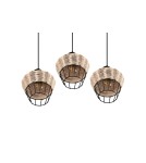 Lampy wiszące potrójne - TRIO BORKA Wisząca E27 3x40W Ściemnialna drewno R31263336 - product 6