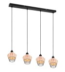 Lampy wiszące na listwie - TRIO BORKA Wisząca E27 4x40W Ściemnialna drewno R31264036 - product 1