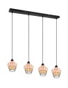 TRIO BORKA Wisząca E27 4x40W Ściemnialna drewno R31264036