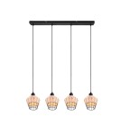 Lampy wiszące na listwie - TRIO BORKA Wisząca E27 4x40W Ściemnialna drewno R31264036 - product 2