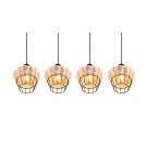 Lampy wiszące na listwie - TRIO BORKA Wisząca E27 4x40W Ściemnialna drewno R31264036 - product 4