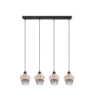 Lampy wiszące na listwie - TRIO BORKA Wisząca E27 4x40W Ściemnialna drewno R31264036 - product 6