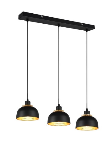 TRIO PUNCH Wisząca E27 3x40W Ściemnialna czarny R30813032