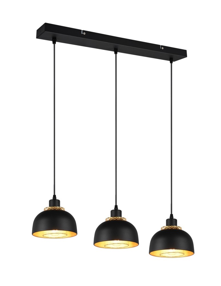 Lampy wiszące potrójne - TRIO PUNCH Wisząca E27 3x40W Ściemnialna czarny R30813032 - produkt kolory-swiatla.pl 1