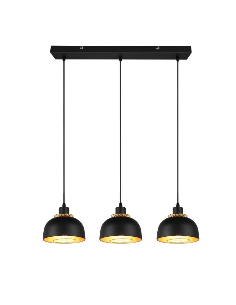 TRIO PUNCH Wisząca E27 3x40W Ściemnialna czarny R30813032