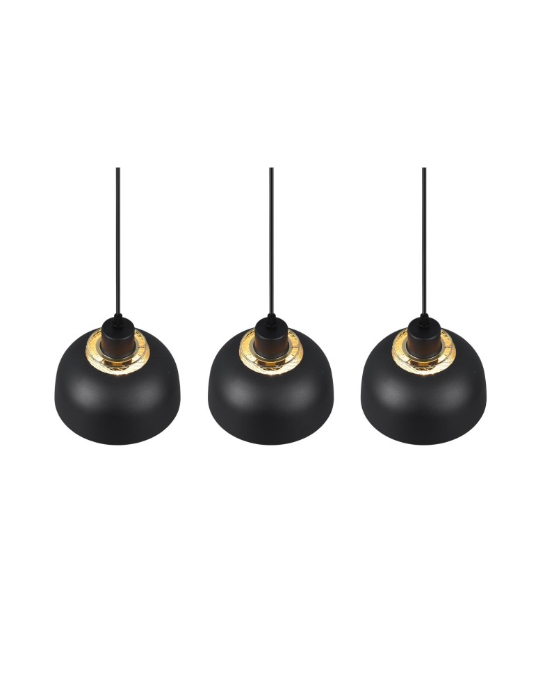 TRIO PUNCH Wisząca E27 3x40W Ściemnialna czarny R30813032
