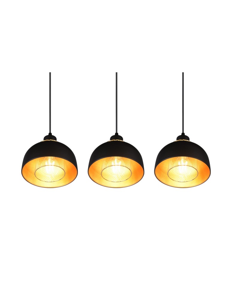 TRIO PUNCH Wisząca E27 3x40W Ściemnialna czarny R30813032