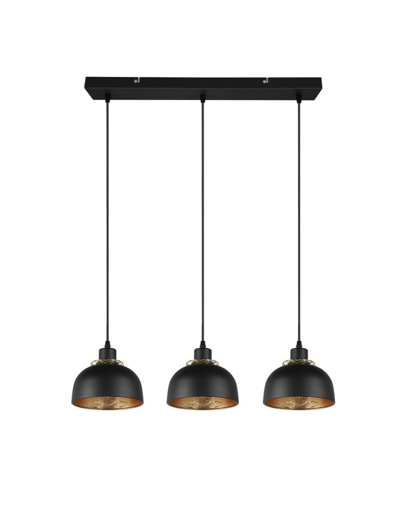 TRIO PUNCH Wisząca E27 3x40W Ściemnialna czarny R30813032