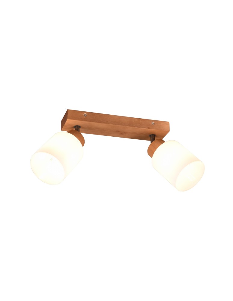 Lampy sufitowe reflektory - TRIO ASSAM Reflektor E14 2x25W Ściemnialna drewno R81112030 - produkt kolory-swiatla.pl 1