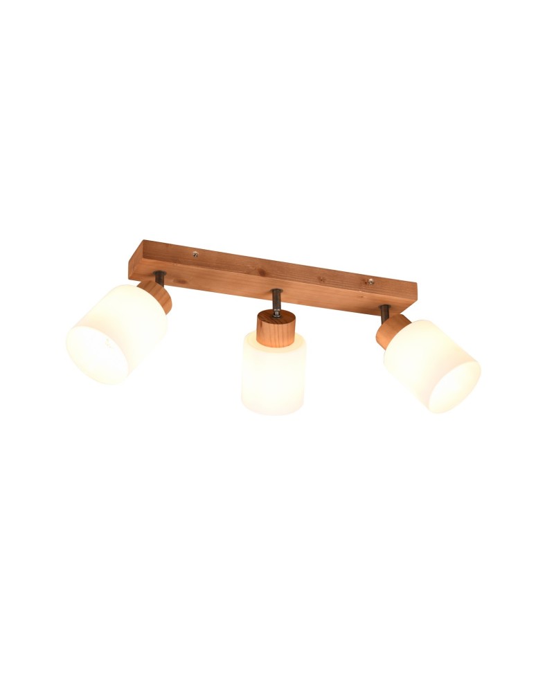 Lampy sufitowe reflektory - TRIO ASSAM Reflektor E14 3x25W Ściemnialna drewno R81113030 - produkt kolory-swiatla.pl 1