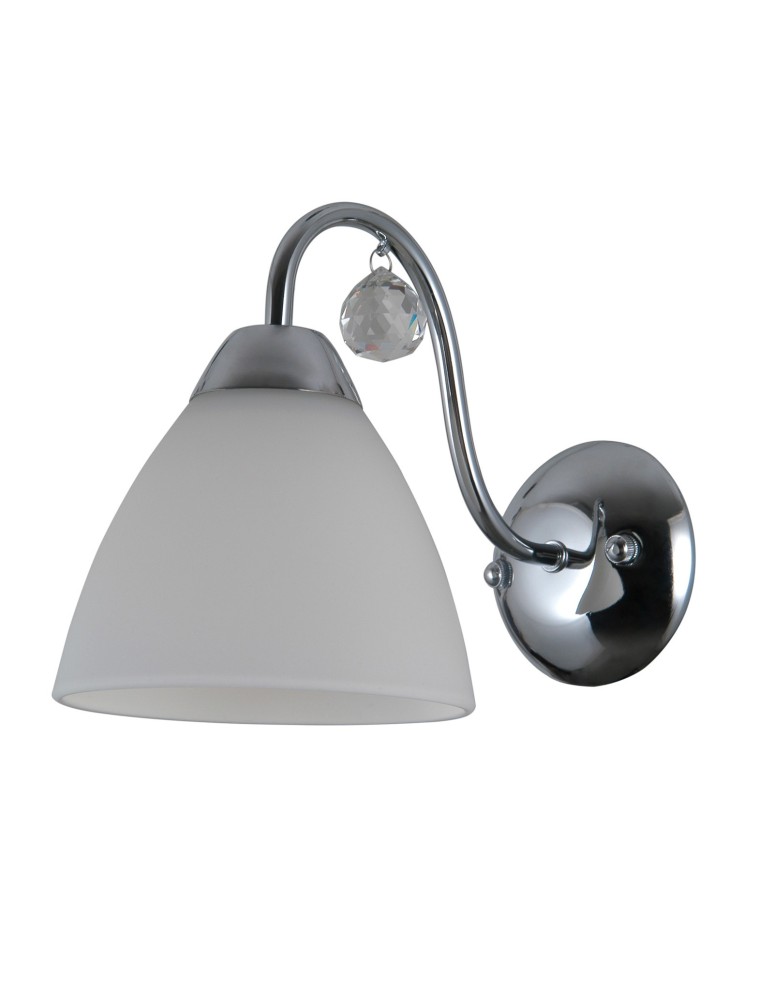 Kinkiety - ITALUX Lugano Kinkiet E27 1x40W Chrom/Biały WL-5643-1 - produkt kolory-swiatla.pl 1