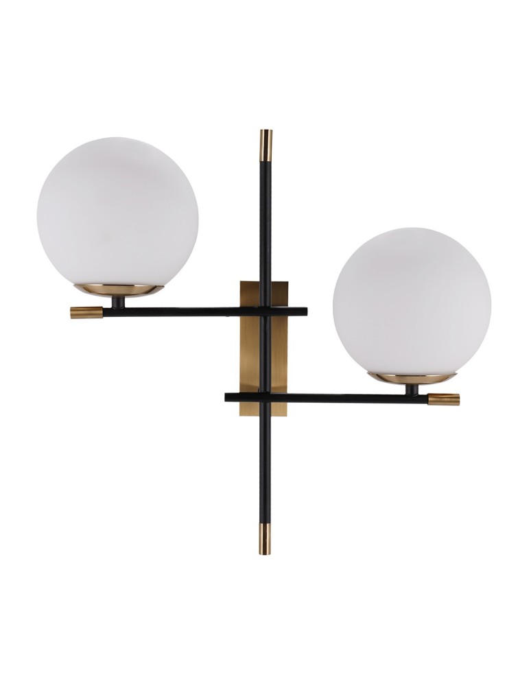 Kinkiety - ITALUX Stelia Kinkiet E14 2x5W Czarny/Brązowy WL-43660-2 - produkt kolory-swiatla.pl 1