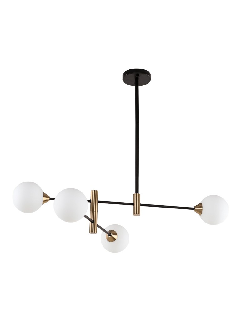Lampy wiszące kule - ITALUX Marino Wisząca G9 4x25W Czarny/Mosiądz PND-9148-4-OPAL - produkt kolory-swiatla.pl 1