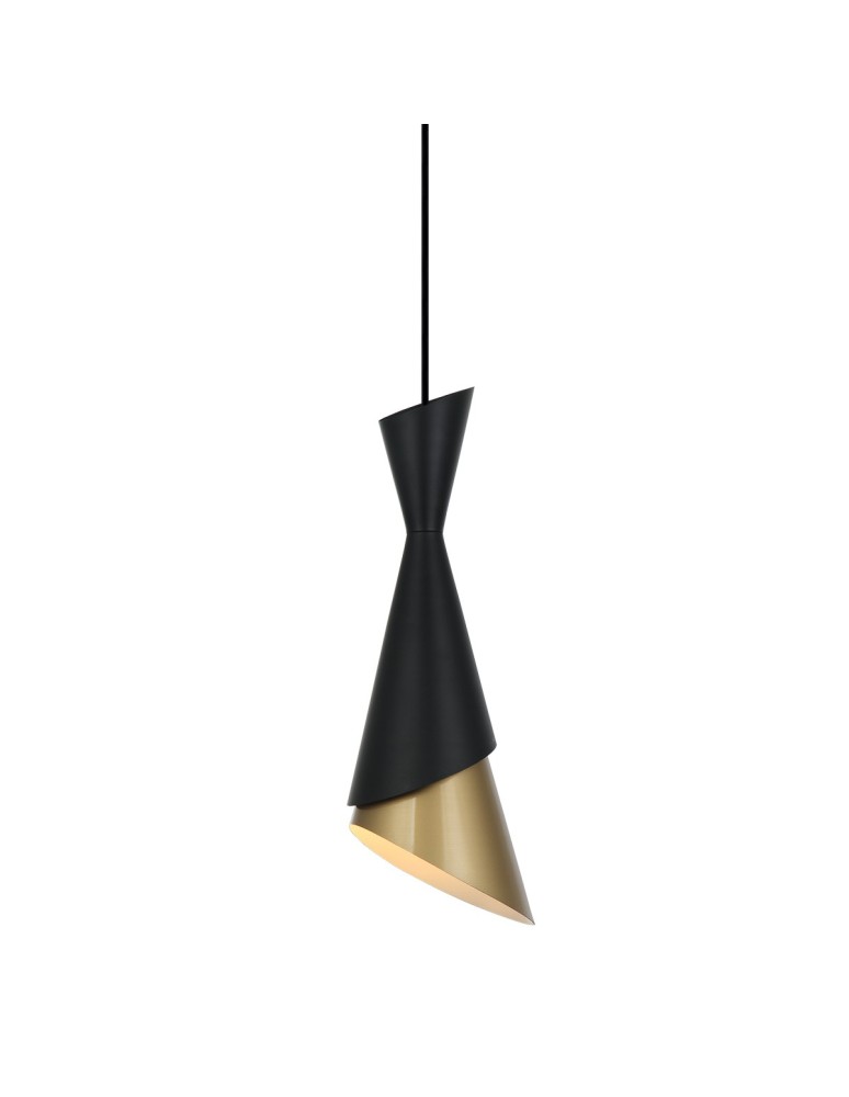 Lampy wiszące - ITALUX Malia Wisząca E27 1x40W Czarny/Złoty PND-85949-1 BK+GD - produkt kolory-swiatla.pl 1