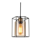 Lampy wiszące loftowe - ITALUX Kalula Wisząca E27 1x40W Czarny PND-78901-1-BK+AMB - product 1