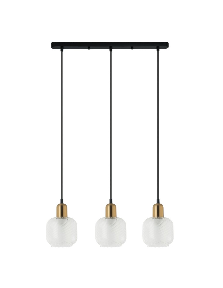 Lampy wiszące na listwie - ITALUX Lamezia Wisząca E27 3x40W Brązowy/Czarny PND-67594-3-BRO+CL - produkt kolory-swiatla.pl 1