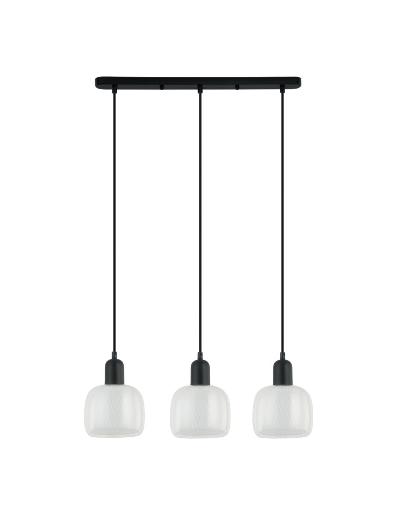 Lampy wiszące na listwie - ITALUX Lamezia Wisząca E27 3x40W Czarny PND-67594-3-BK+CL - produkt kolory-swiatla.pl 1