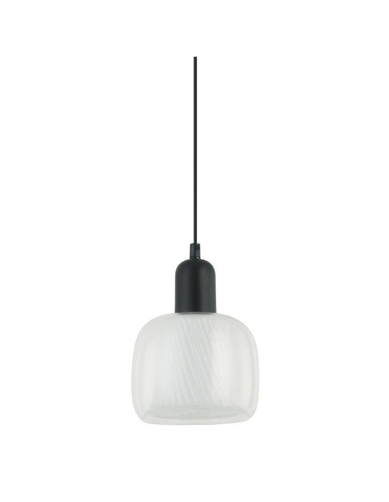 Lampy wiszące - ITALUX Lamezia Wisząca E27 1x40W Czarny PND-67594-1-BK+CL - produkt kolory-swiatla.pl 1