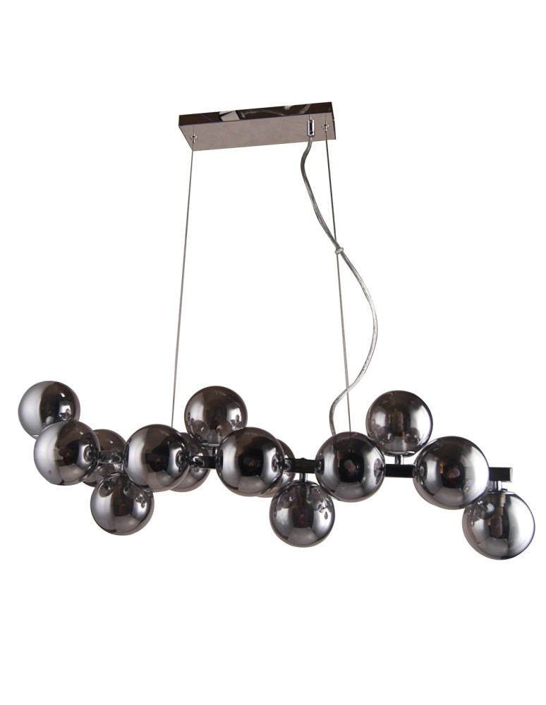 Lampy wiszące kule - ITALUX Marbelio Wisząca G9 16x28W Chrom/Dymiony PND-6161-16 CH+SM - produkt kolory-swiatla.pl 1