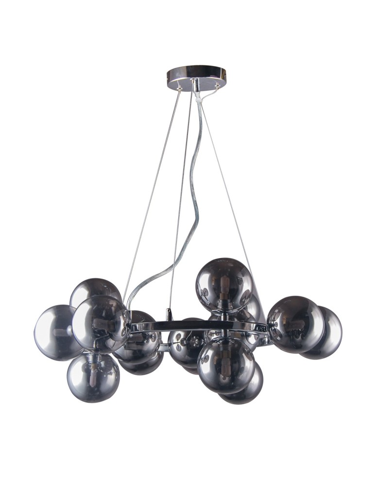 Lampy wiszące kule - ITALUX Marbelio Wisząca G9 15x28W Chrom/Dymiony PND-6161-15 CH+SM - produkt kolory-swiatla.pl 1