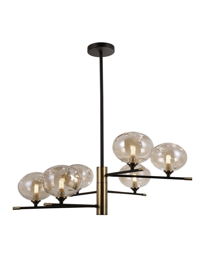 Lampy wiszące - ITALUX Mesta Wisząca G9 6x5W Czarny/Brązowy PND-58856-6-MB-AB - produkt kolory-swiatla.pl 1