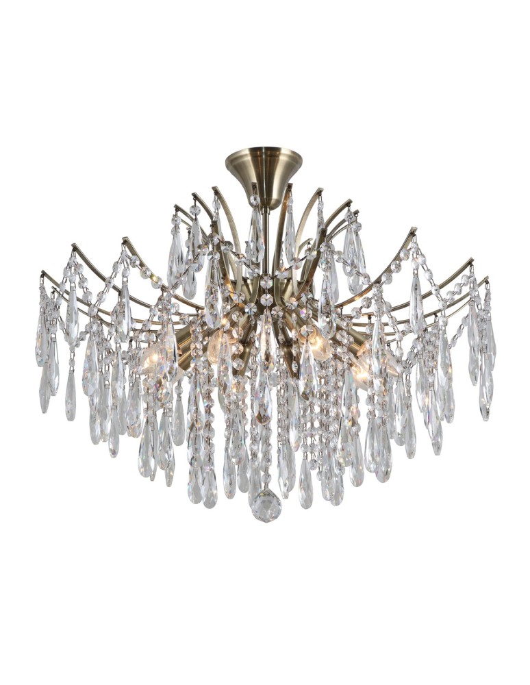 Lampy sufitowe z kryształami - ITALUX Mallola Wisząca E14 8x40W Brązowy PND-56808-8 - produkt kolory-swiatla.pl 1