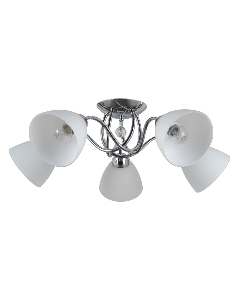Lampy sufitowe retro - ITALUX Lugano Sufitowa E27 5x40W Chrom/Biały PND-5643-5 - produkt kolory-swiatla.pl 1