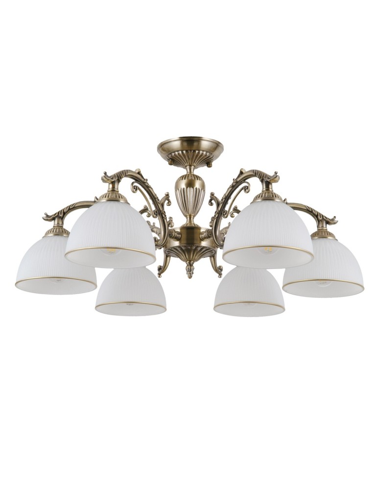 Lampy sufitowe retro - ITALUX Feneza Plafon E27 6x40W Brązowy PND-5122-6 - produkt kolory-swiatla.pl 1
