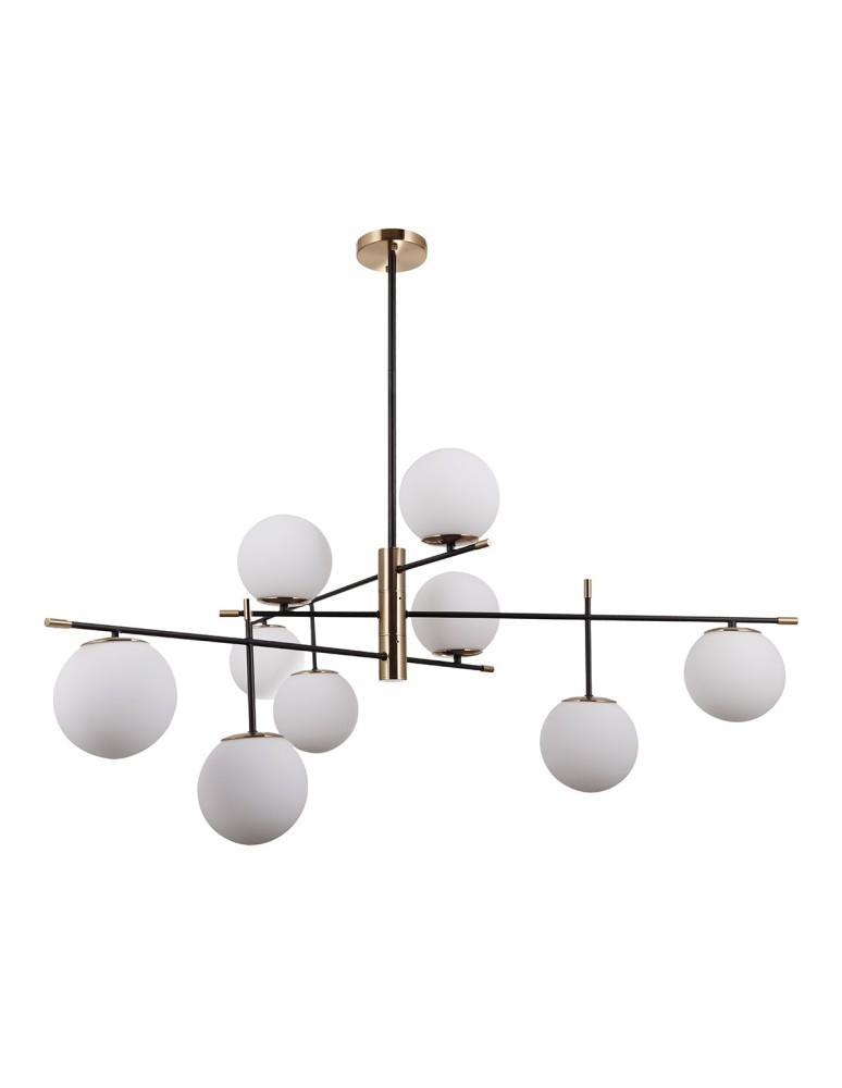 Lampy wiszące kule - ITALUX Stelia Wisząca E14 9x5W Czarny/Brązowy PND-43660-9 - produkt kolory-swiatla.pl 1