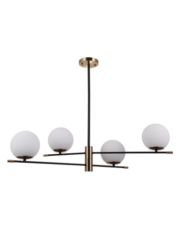 ITALUX Stelia Wisząca E14 4x5W Czarny/Brązowy PND-43660-4