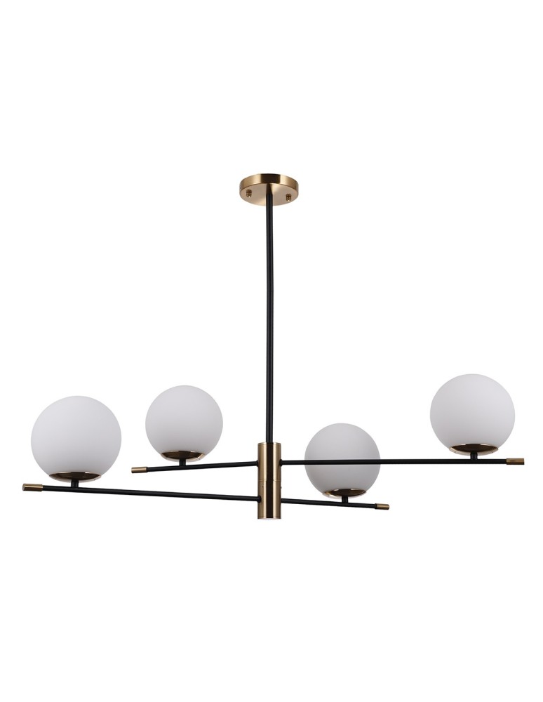 Lampy wiszące kule - ITALUX Stelia Wisząca E14 4x5W Czarny/Brązowy PND-43660-4 - produkt kolory-swiatla.pl 1