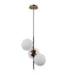 Lampy wiszące kule - ITALUX Stelia Wisząca E14 3x5W Czarny/Brązowy PND-43660-3 - product 1