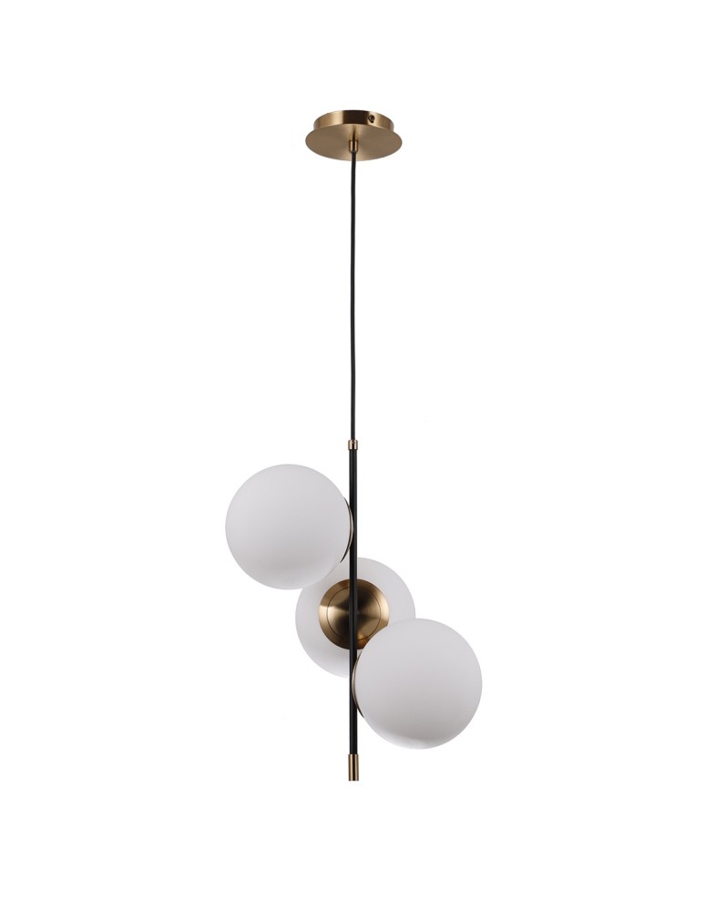 Lampy wiszące kule - ITALUX Stelia Wisząca E14 3x5W Czarny/Brązowy PND-43660-3 - produkt kolory-swiatla.pl 1