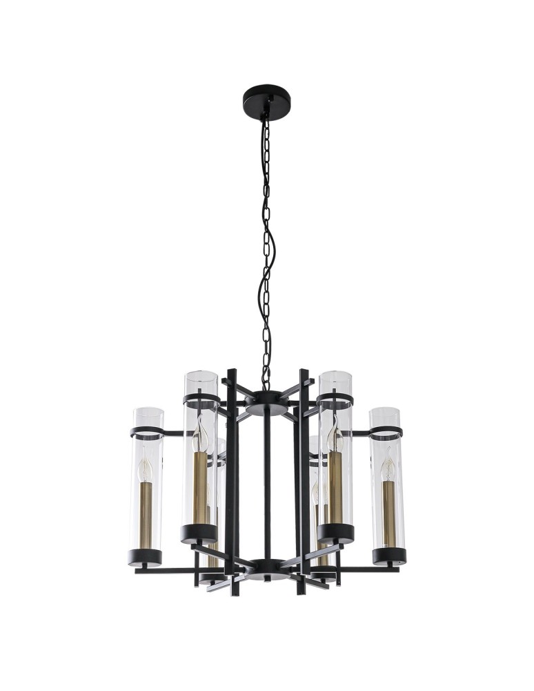 Żyrandole loftowe - ITALUX Aspen Wisząca E14 6x40W Czarny PND-31186-6A-BL - produkt kolory-swiatla.pl 1
