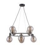 Lampy wiszące kule - ITALUX Galvez Wisząca E14 8x5W Czarny/Brązowy PND-28622-8A - produkt 1