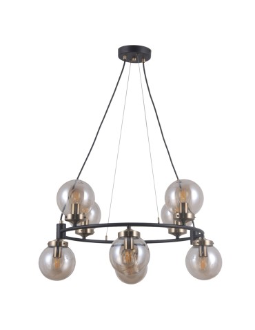 ITALUX Galvez Wisząca E14 8x5W Czarny/Brązowy PND-28622-8A