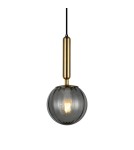 Lampy wiszące - ITALUX Ravena Wisząca E27 LED zintegrowany 1x5W Mosiądz/Dymiony PND-2324-1 BRO+SG - product 1