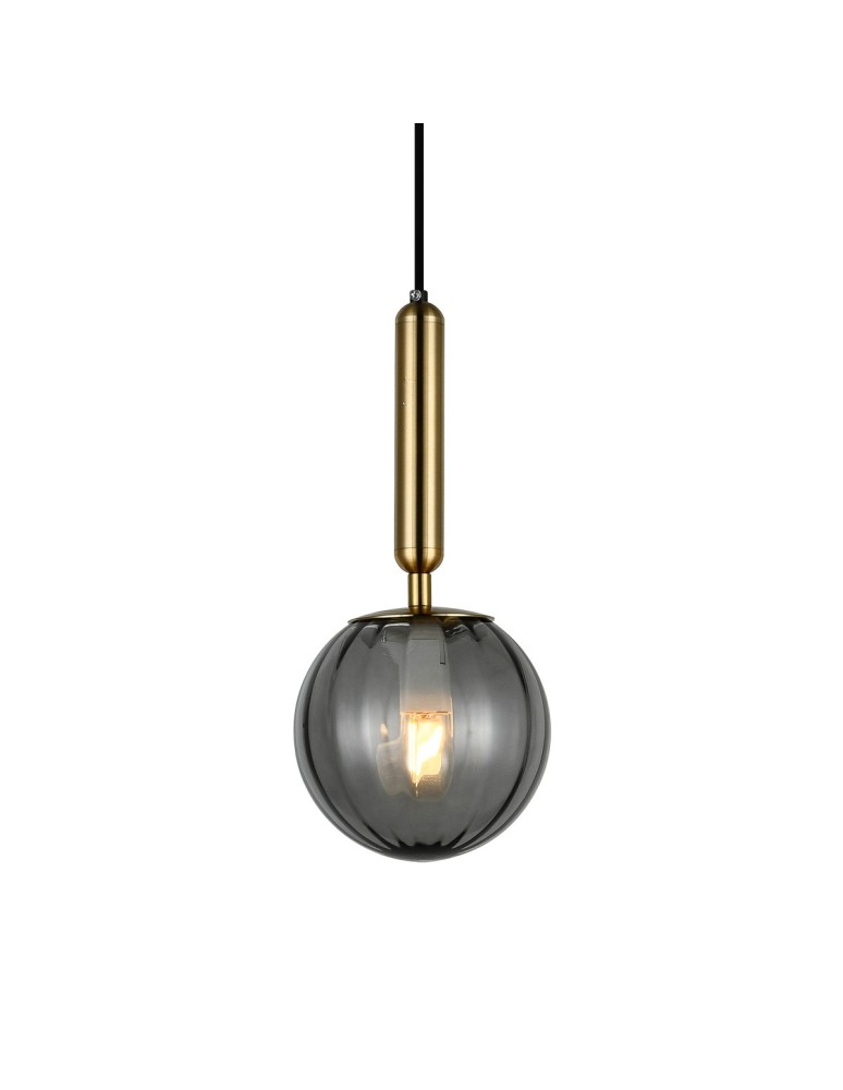 Lampy wiszące - ITALUX Ravena Wisząca E27 LED zintegrowany 1x5W Mosiądz/Dymiony PND-2324-1 BRO+SG - produkt kolory-swiatla.pl 1