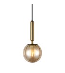 Lampy wiszące - ITALUX Ravena Wisząca E27 LED zintegrowany 1x5W Mosiądz/Bursztyn PND-2324-1 BRO+AMB - product 1