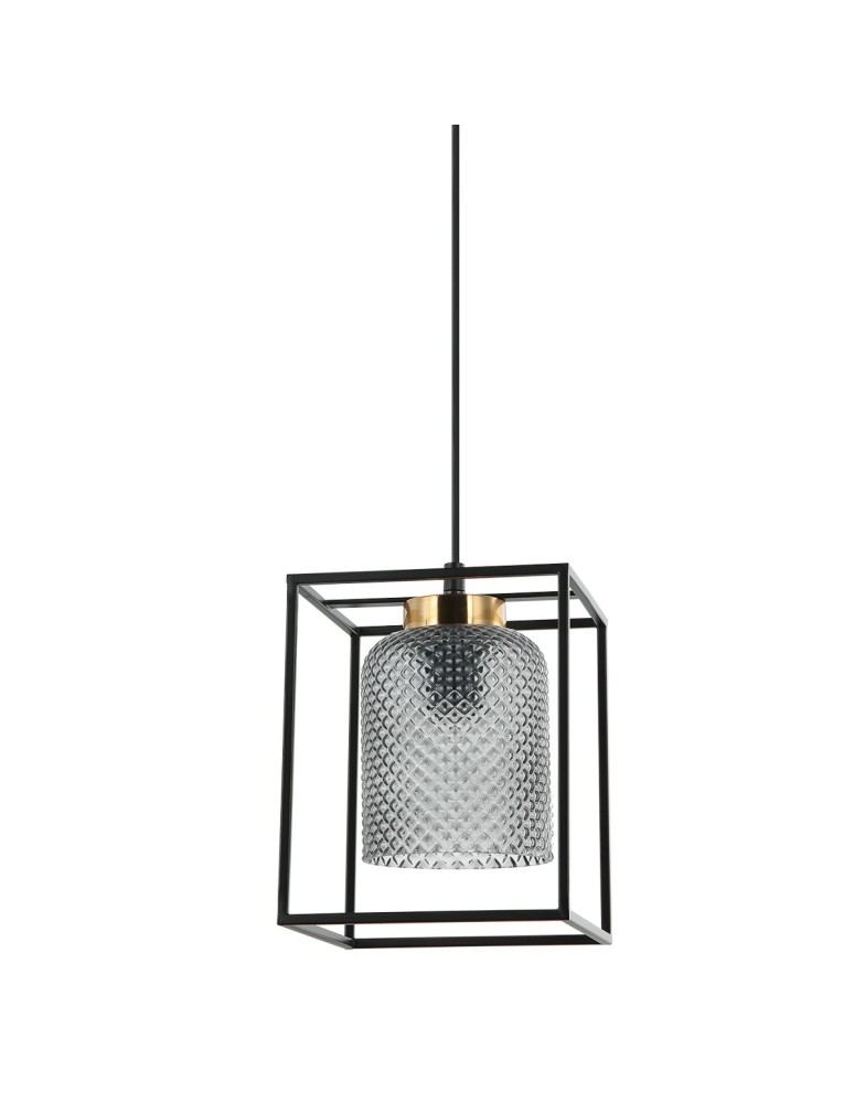 Lampy wiszące - ITALUX Sinella Wisząca E27 1x40W Czarny PND-23231-1-BK+SG - produkt kolory-swiatla.pl 1